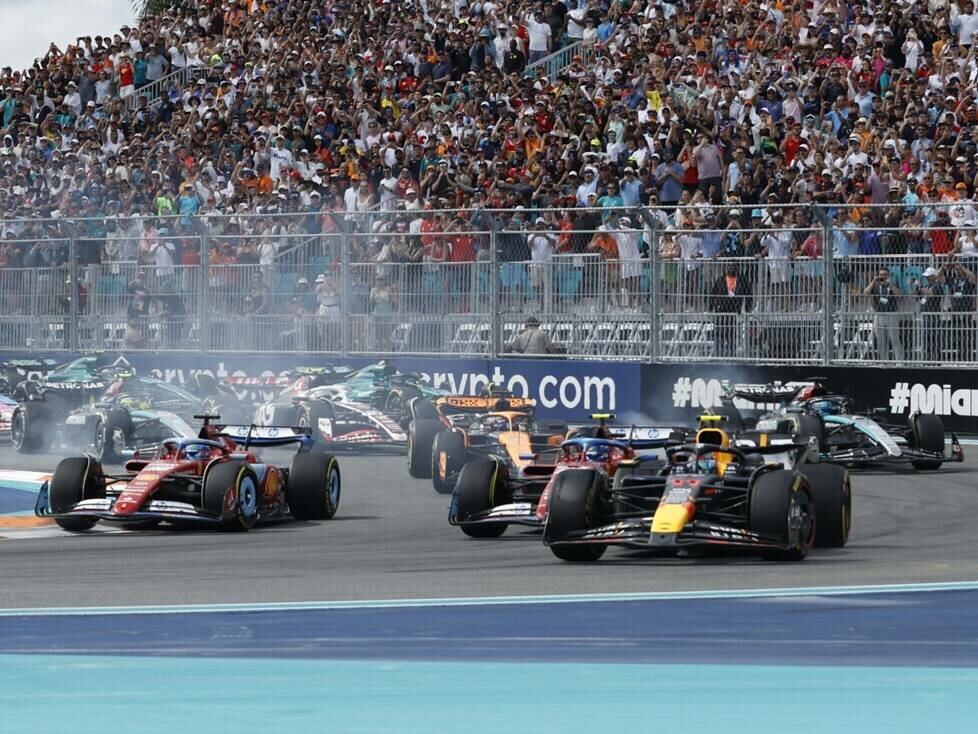 Die Startphase beim Formel-1-Rennen in Miami 2024