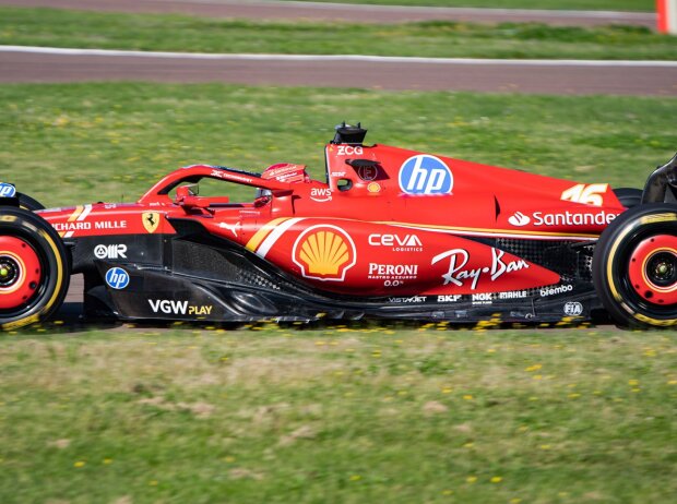 Auch Charles Leclerc war am Freitag zur Erprobung der Teile im Einsatz Auch Charles Leclerc war am Freitag zur Erprobung der Teile im Einsatz