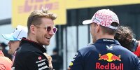 Nico Hülkenberg und Max Verstappen bei der Fahrerparade der Formel 1