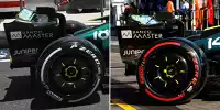 Unterschiedliche Heckflügel-Versionen bei Aston Martin in Miami 2024