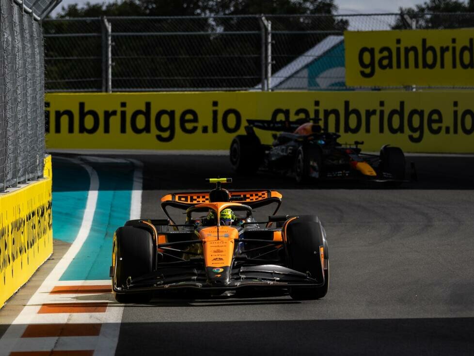 Bild mit Sybomlcharakter: In Miami stellte Norris Verstappen plötzlich in den Schatten