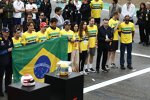 Guanyu Zhou (Sauber), Max Verstappen (Red Bull), George Russell (Mercedes), Charles Leclerc (Ferrari), Sergio Perez (Red Bull), Sebastian Vettel und Lewis Hamilton (Mercedes) 