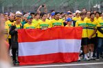 Lando Norris (McLaren), Fernando Alonso (Aston Martin), Lance Stroll (Aston Martin), Esteban Ocon (Alpine), Yuki Tsunoda (Racing Bulls), Pierre Gasly (Alpine) und Carlos Sainz (Ferrari) 