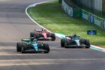 Fernando Alonso (Aston Martin), Charles Leclerc (Ferrari) und George Russell (Mercedes) 