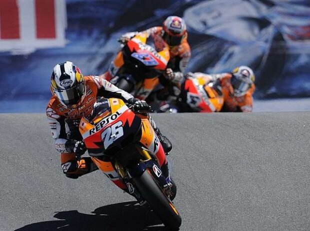 Daniel Pedrosa, Casey Stoner, Andrea Dovizioso Daniel Pedrosa, Casey Stoner, Andrea Dovizioso