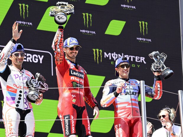 1. Francesco Bagnaia, 2. Jorge Martin, 3. Marc Marquez 1. Francesco Bagnaia, 2. Jorge Martin, 3. Marc Marquez