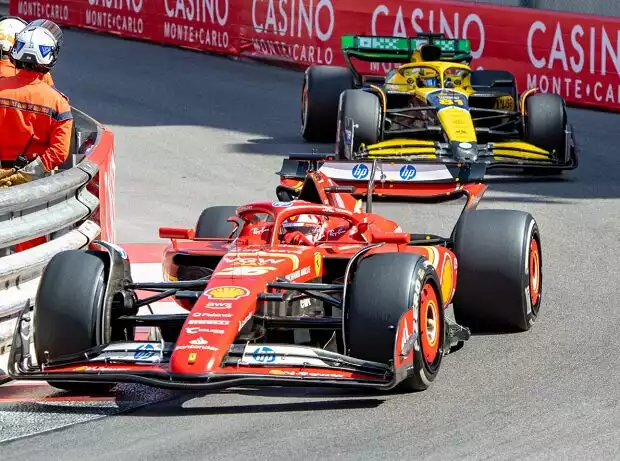Titel-Bild zur News: Charles Leclerc und Oscar Piastri beim Formel-1-Rennen in Monaco 2024