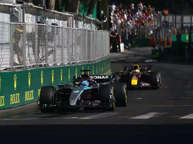 George Russell, Max Verstappen Titel-Bild zur News: George Russell, Max Verstappen
