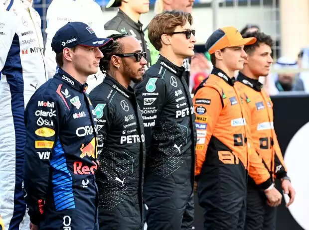 Max Verstappen, Lewis Hamilton, George Russell, Oscar Piastri, Lando Norris Titel-Bild zur News: Max Verstappen, Lewis Hamilton, George Russell, Oscar Piastri, Lando Norris