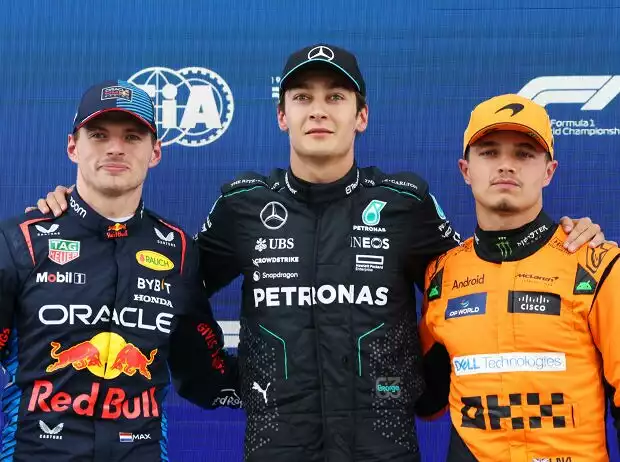 Titel-Bild zur News: George Russell, Max Verstappen, Lando Norris