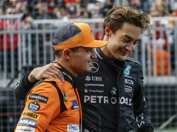 George Russell (Mercedes) und Lando Norris (McLaren) beim Formel-1-Rennen in Kanada 2024 Titel-Bild zur News: George Russell (Mercedes) und Lando Norris (McLaren) beim Formel-1-Rennen in Kanada 2024
