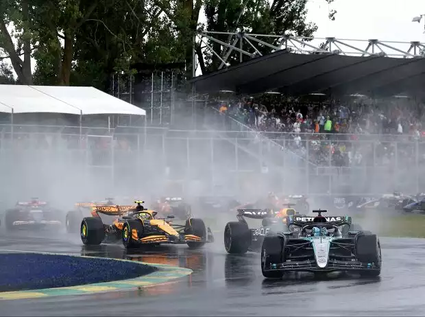 George Russell, Max Verstappen, Lando Norris, Oscar Piastri Titel-Bild zur News: George Russell, Max Verstappen, Lando Norris, Oscar Piastri