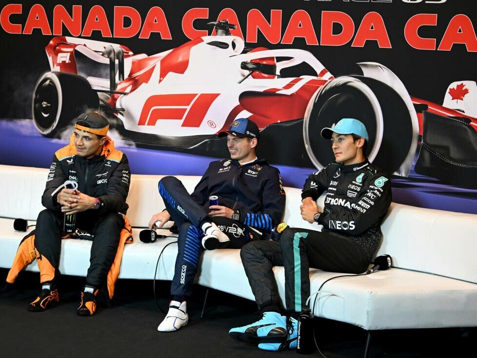 Lando Norris, Max Verstappen, George Russell