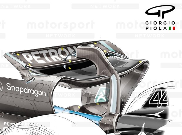 Mercedes-Heckflügel in der Formel-1-Saison 2024