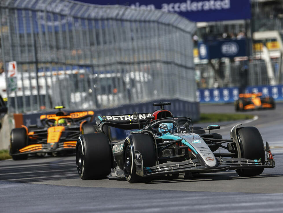 George Russell (Mercedes W15) beim Formel-1-Rennen in Kanada 2024