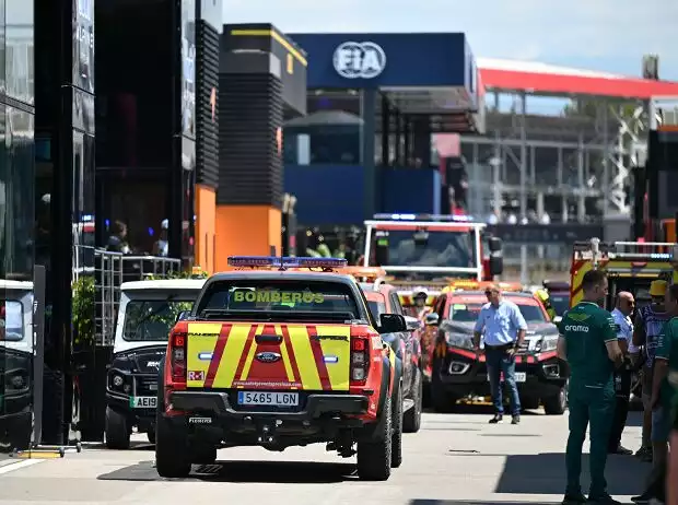 Feuer in der McLaren-Hospi beim Formel-1-Rennen in Spanien 2024 Titel-Bild zur News: Feuer in der McLaren-Hospi beim Formel-1-Rennen in Spanien 2024