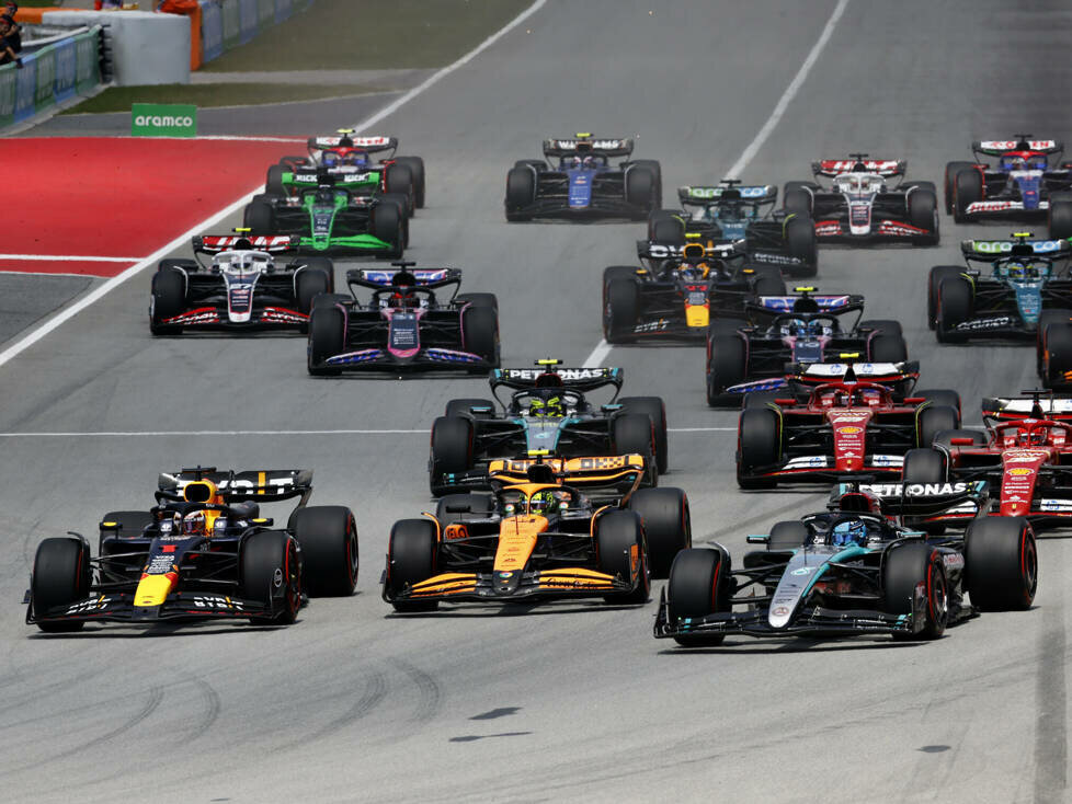 Lando Norris, Max Verstappen, George Russell