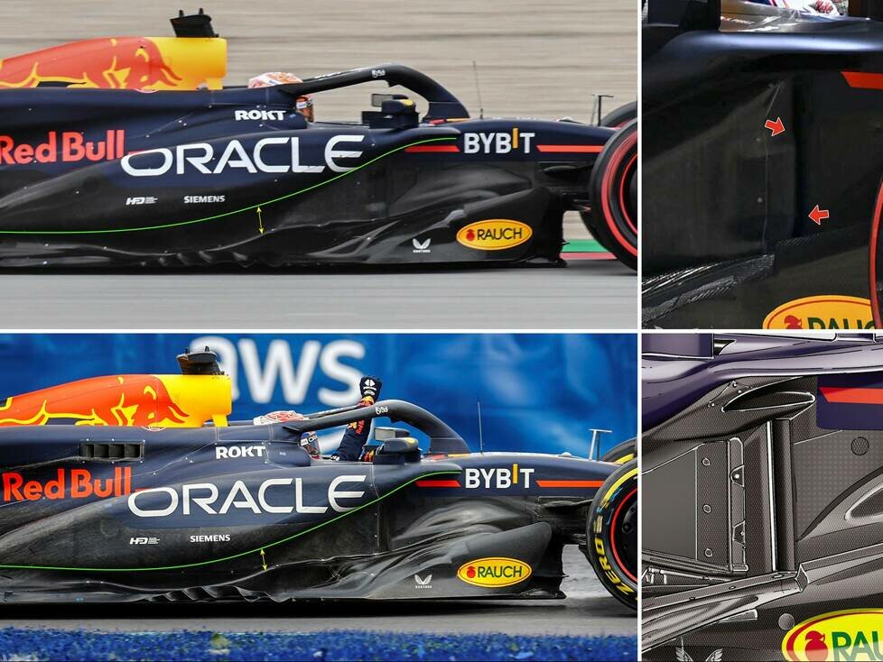Vergleich: Red Bull RB20 vor und nach dem technischen Update in Barcelona 2024
