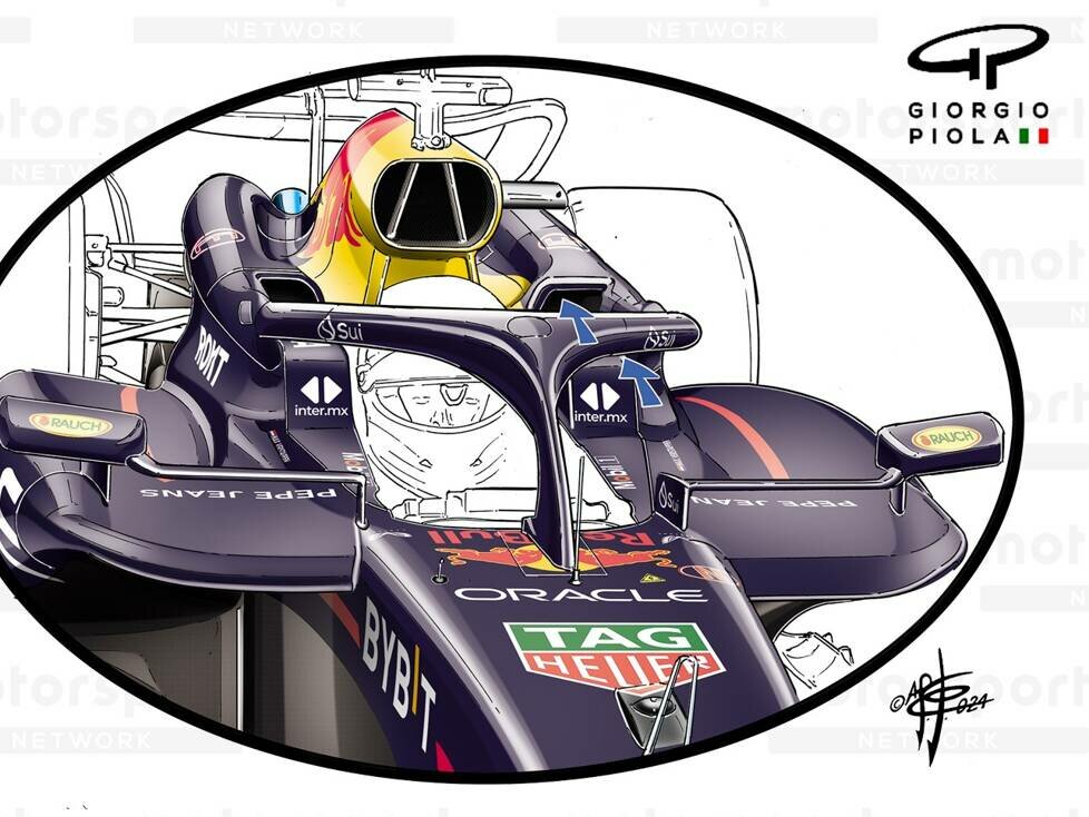 Lufteinlässe am Red Bull RB20 in der Formel-1-Saison 2024