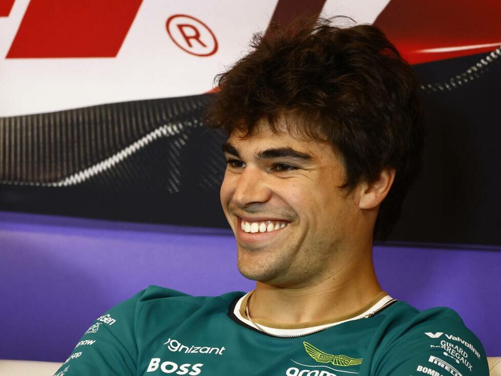 Formel-1-Fahrer Lance Stroll in der Pressekonferenz 2024