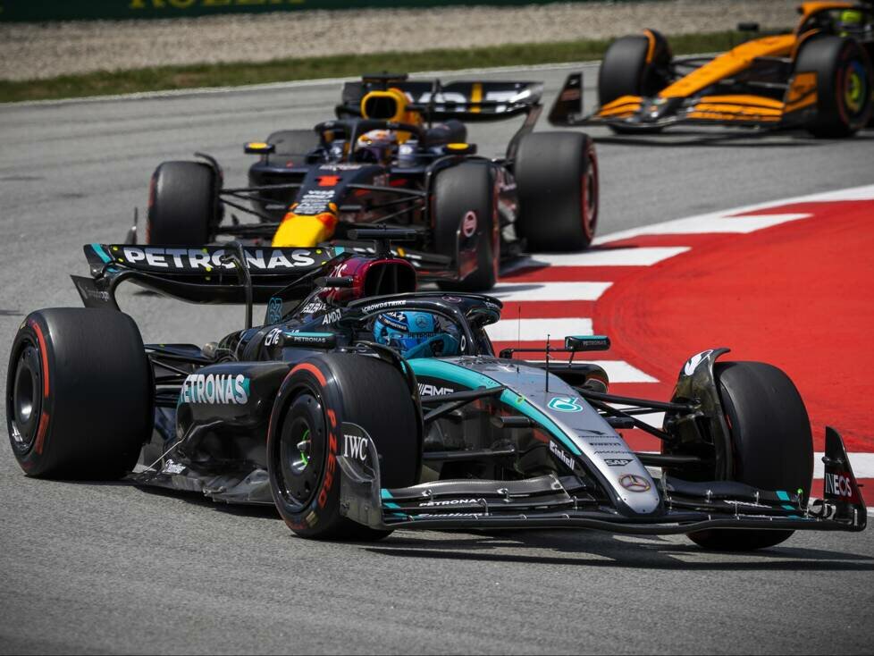 George Russell, Max Verstappen, Lando Norris