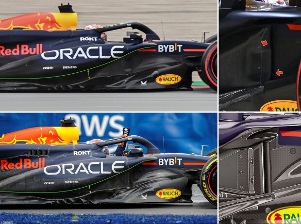 Vergleich: Red Bull RB20 vor und nach dem technischen Update in Barcelona 2024