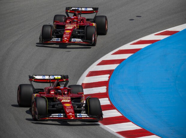 In Barcelona ging es kurz heiß her zwischen den Ferrari-Stars In Barcelona ging es kurz heiß her zwischen den Ferrari-Stars