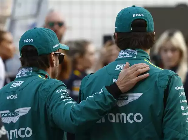 Fernando Alonso mit seinem Aston-Martin-Teamkollegen Lance Stroll Titel-Bild zur News: Fernando Alonso mit seinem Aston-Martin-Teamkollegen Lance Stroll