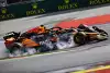 Bild zum Inhalt: Irres Duell Verstappen vs. Norris - und am Ende gewinnt George Russell!