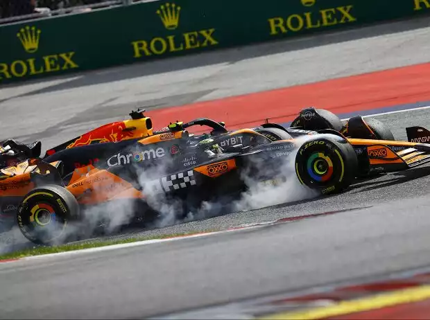 Titel-Bild zur News: Ein Duell, zwei Verlierer: Max Verstappen und Lando Norris in Spielberg