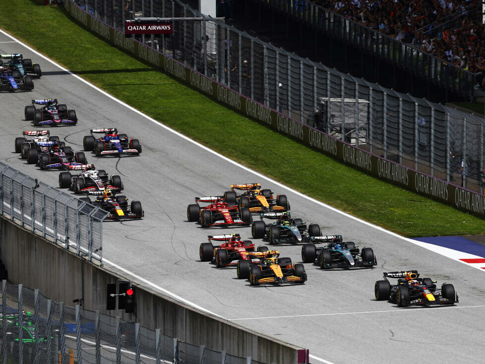 Max Verstappen, Lando Norris, George Russell, Carlos Sainz, Lewis Hamilton