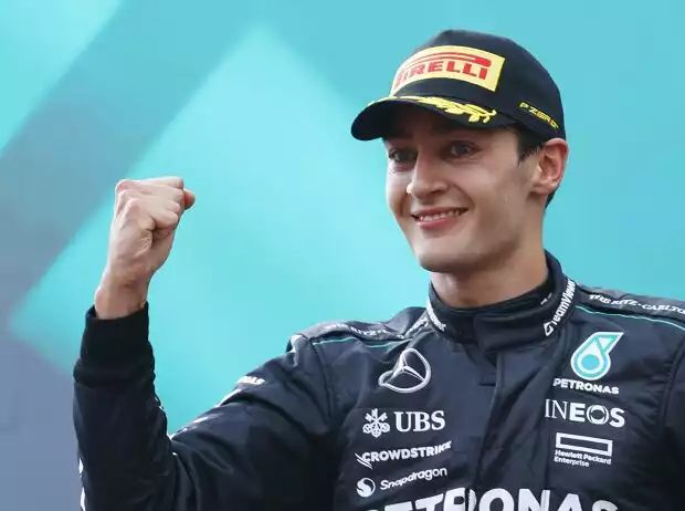 George Russell feiert seinen zweiten Formel-1-Sieg in Österreich 2024 Titel-Bild zur News: George Russell feiert seinen zweiten Formel-1-Sieg in Österreich 2024