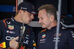Max Verstappen (Red Bull) und Christian Horner 