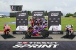 Francesco Bagnaia (Ducati), Jorge Martin (Pramac) und Brad Binder (KTM) 