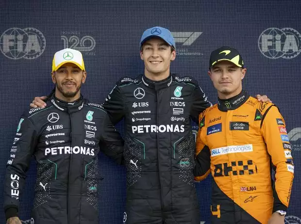 Lewis Hamilton, George Russell, Lando Norris Titel-Bild zur News: Lewis Hamilton, George Russell, Lando Norris