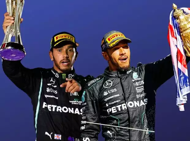 Lewis Hamilton 2021 in Saudi-Arabien (links) und 2024 in Großbritannien Titel-Bild zur News: Lewis Hamilton 2021 in Saudi-Arabien (links) und 2024 in Großbritannien