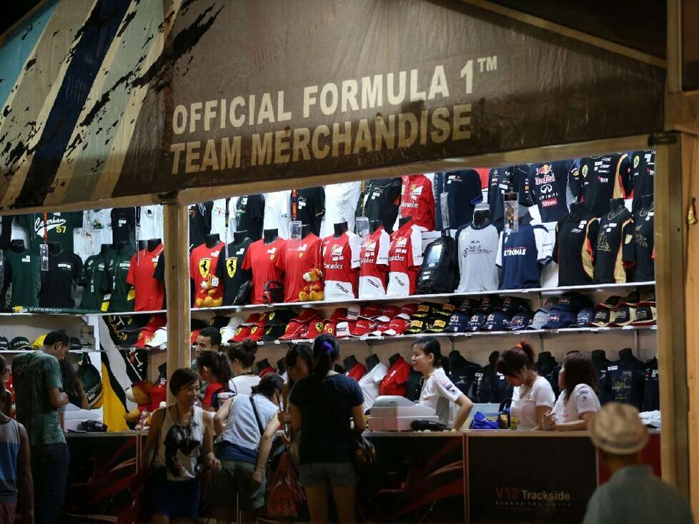 Verkaufsstand für Formel-1-Merchandise an der Strecke
