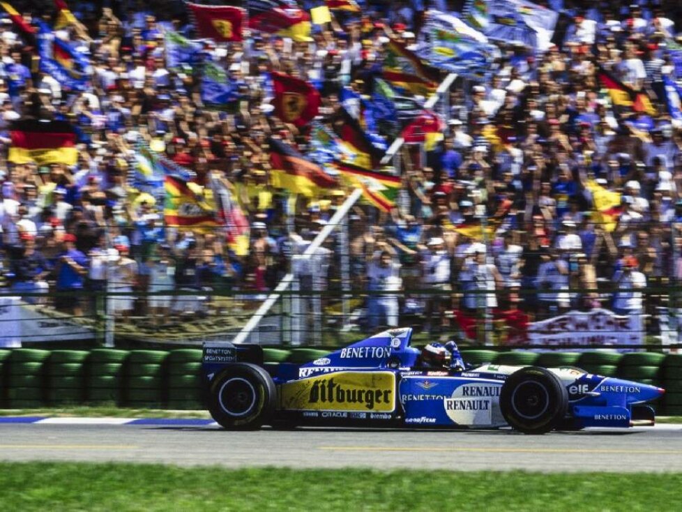 Heimsieg in Hockenheim: 1995 gewinnt Michael Schumacher auf Benetton den Deutschland-Grand-Prix