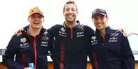 Max Verstappen, Daniel Ricciardo, Sergio Perez, Mark Thompson