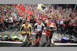 Andrea Iannone, Toprak Razgatlioglu und Danilo Petrucci
