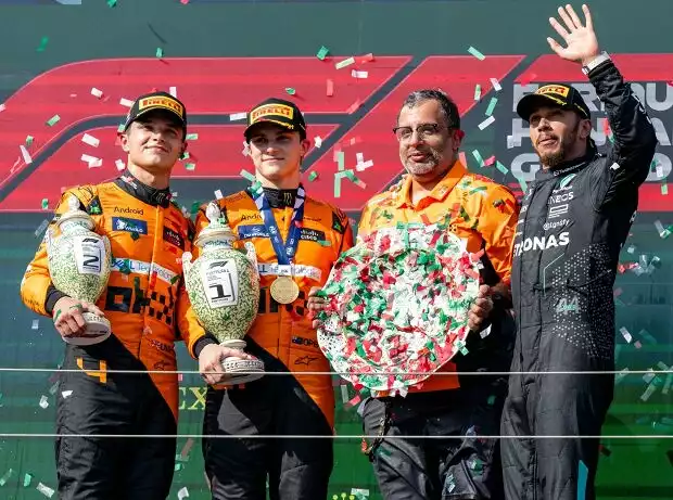 Lewis Hamilton, Oscar Piastri, Lando Norris Titel-Bild zur News: Lewis Hamilton, Oscar Piastri, Lando Norris