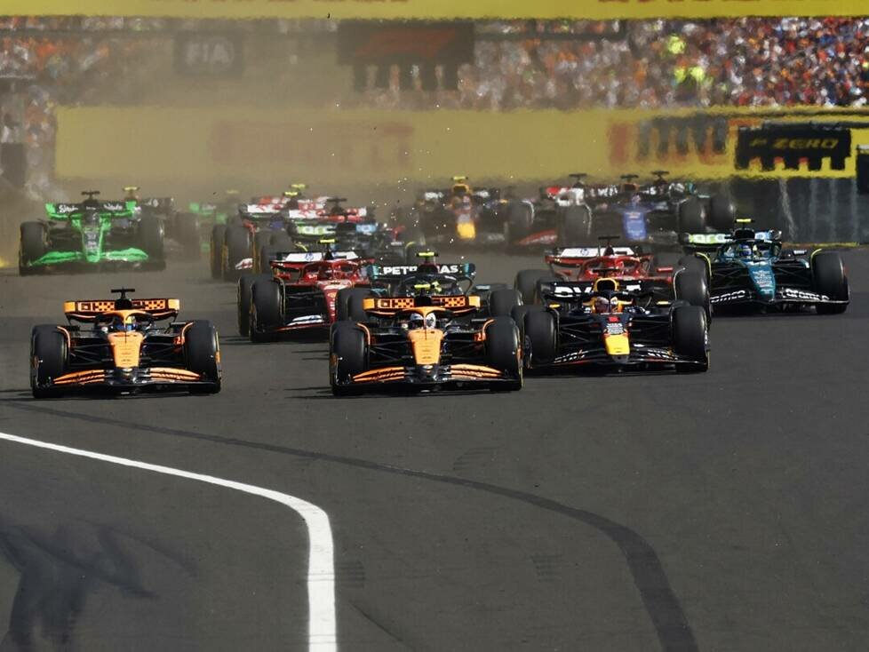 Startphase beim Formel-1-Rennen in Ungarn 2024