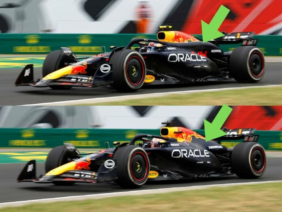 Vergleich: Red Bull RB20 in alter und neuer Konfiguration