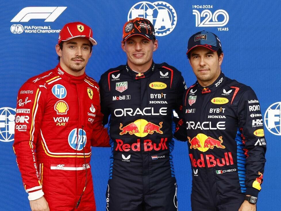 Charles Leclerc, Max Verstappen, Sergio Perez