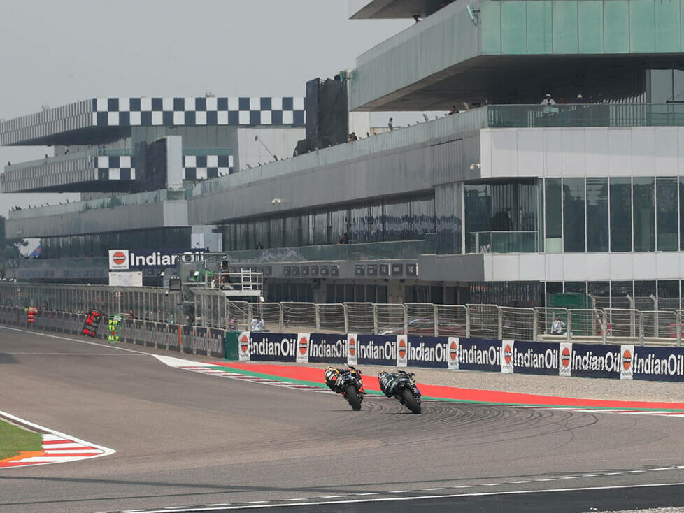 MotoGP-Action auf dem Buddh International Circuit in Noida, Indien