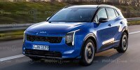 Kia Sportage Facelift (2025) im Rendering von Motor1.com