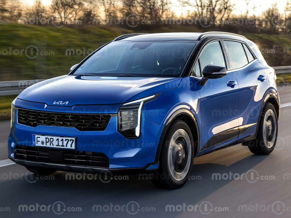 Kia Sportage Facelift (2025) im Rendering von Motor1.com