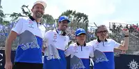 Peter Bayer mit Daniel Ricciardo, Yuki Tsunoda und Laurent Meckies