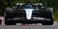George Russell im Mercedes W15 in der Boxeneinfahrt in Spa 2024