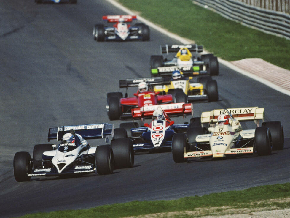 Marc Surer und Manfred Winkelhock beim Grand Prix von Portugel 1984